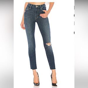 MOTHER High Waisted Looker Ankle Fray in Close To The Edge